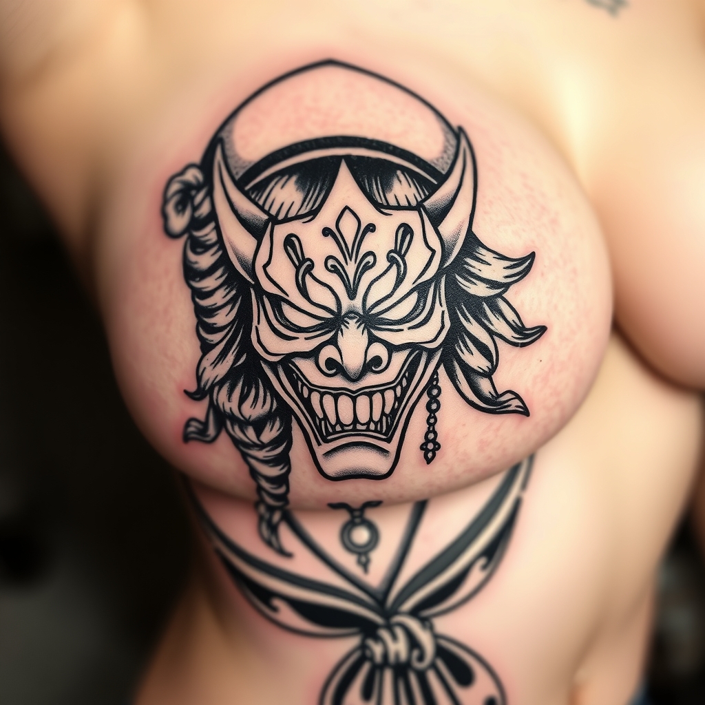 sailor jerry inspired blackwork tattoo design