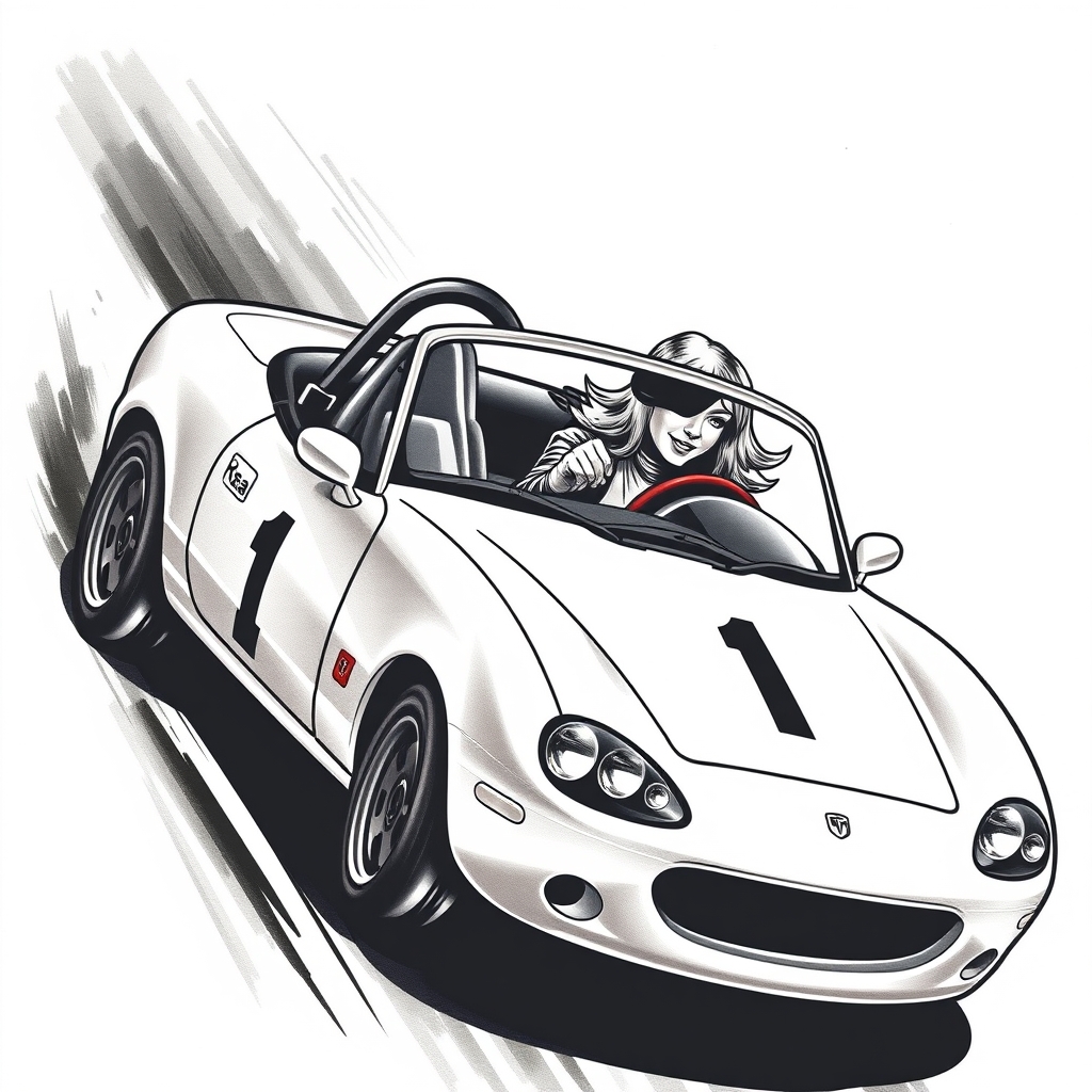 car racing realistic tattoo design