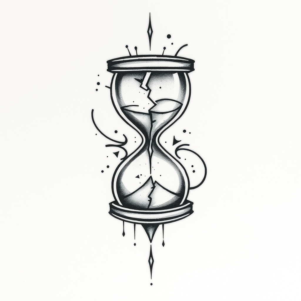 time symbol abstract tattoo design