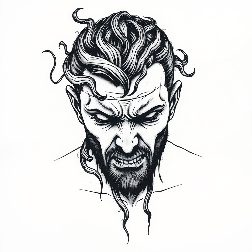 mental health blackwork tattoo design